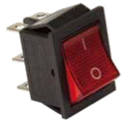 Interruptor luminoso rojo tecla ancha 16 Amp 250V